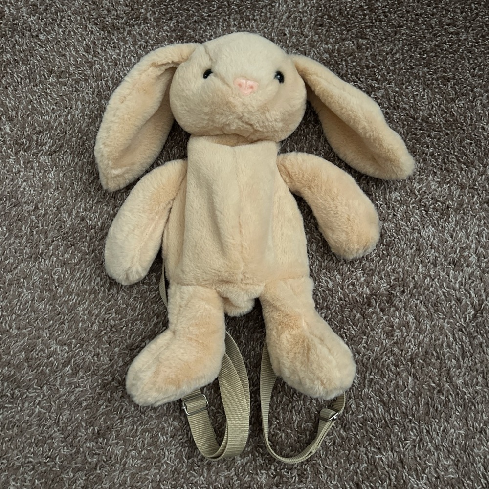 Plush Bunny Backpack for Kids - Cream